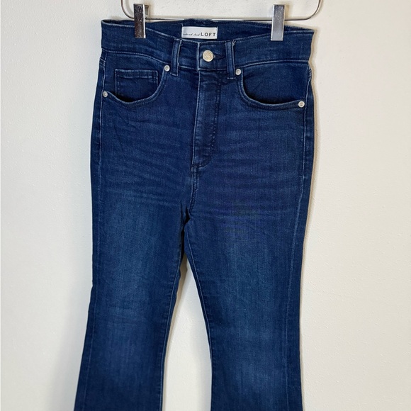 LOFT Denim - LOFT High Rise Slim Flare Jeans Size 25 Dark Wash Stretch Denim
